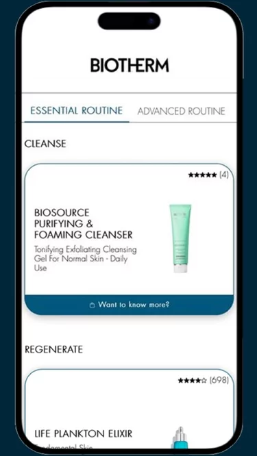phone showing step 4 of bioscan - routine proposition