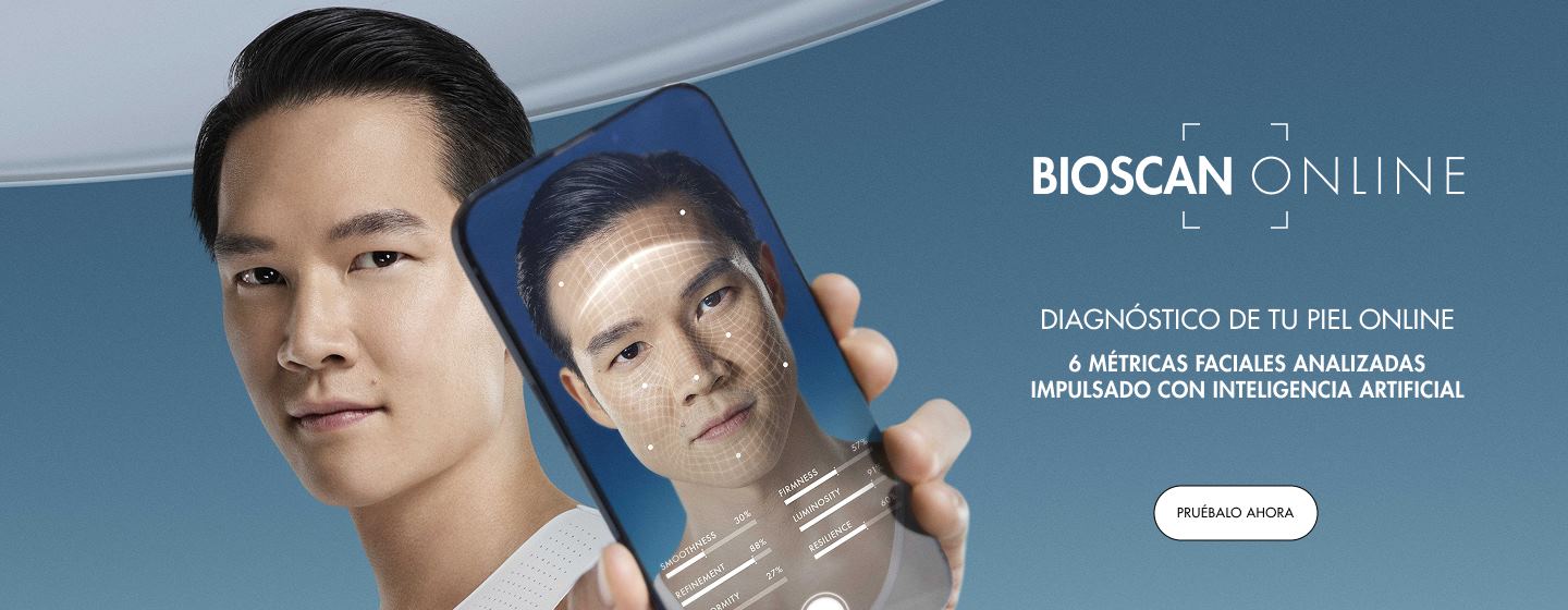 man holding a phone showing the bioscan service